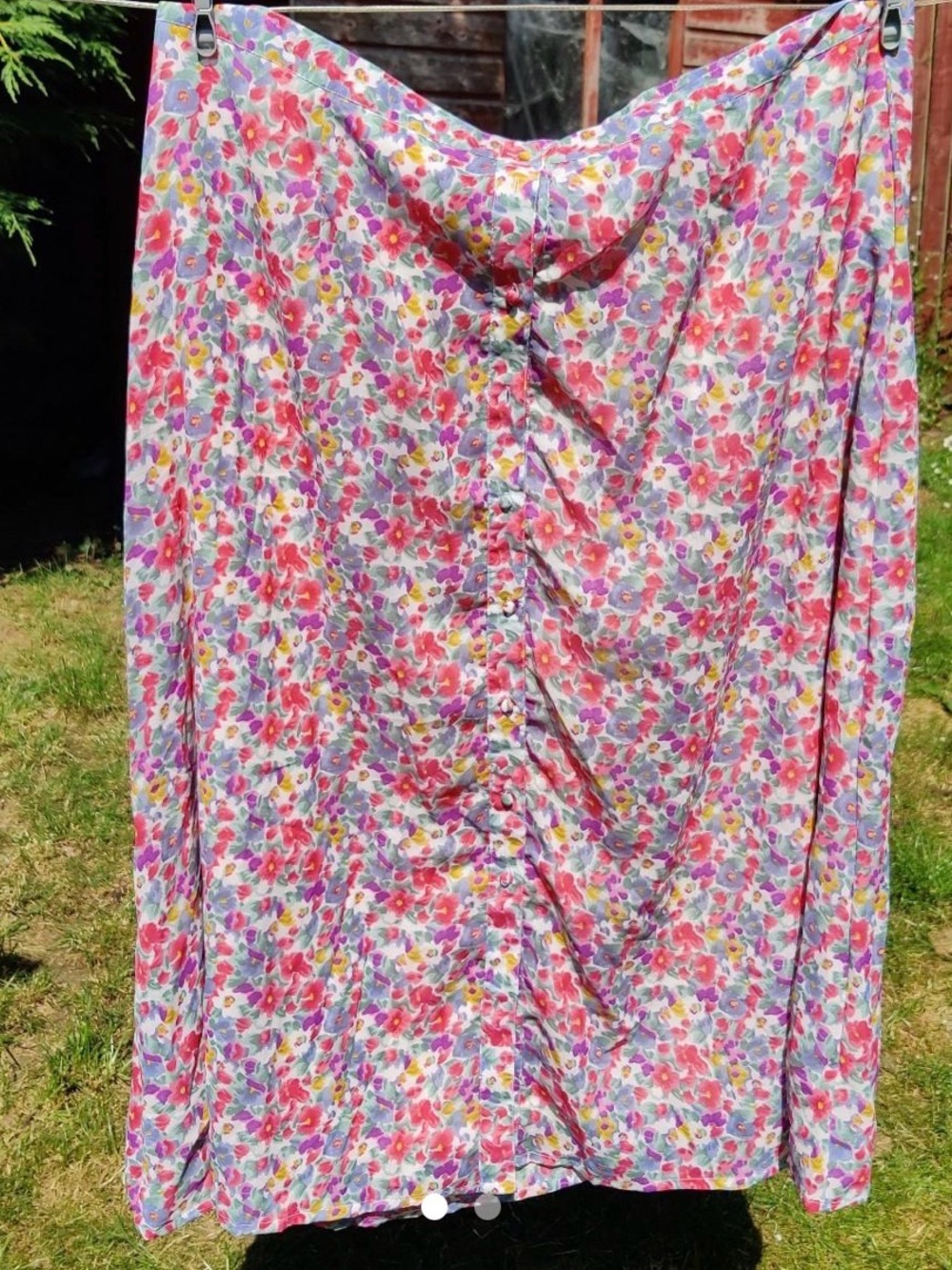 Wednesday's Floral Button-Front Midi Skirt XL